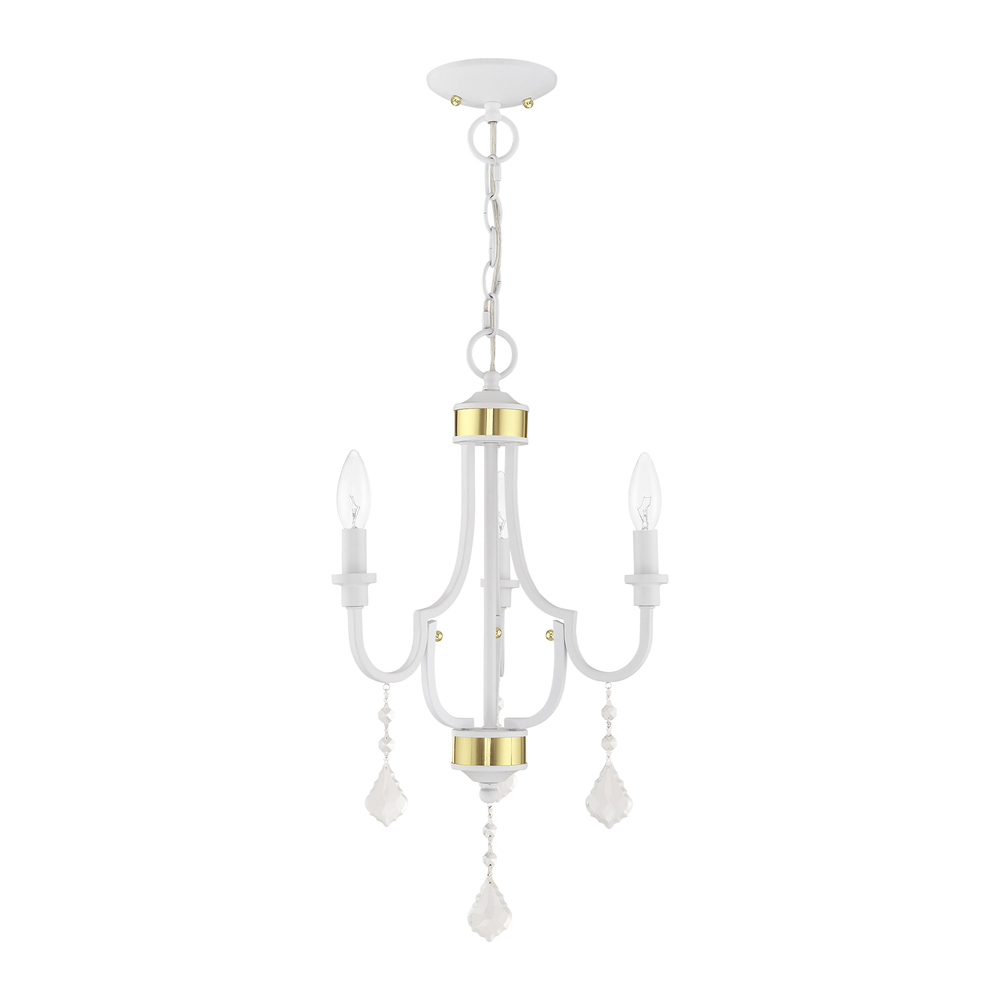 3 Lt White Mini Chandelier