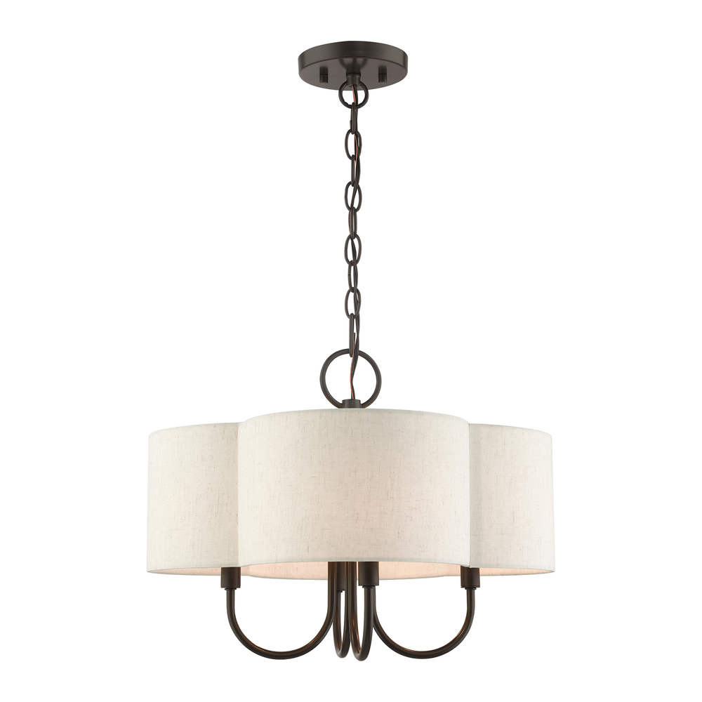 4 Lt English Bronze  Chandelier