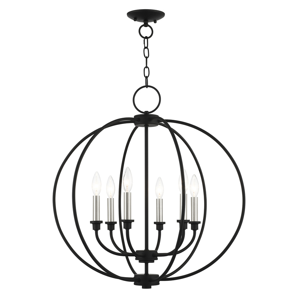 6 Lt Black Chandelier