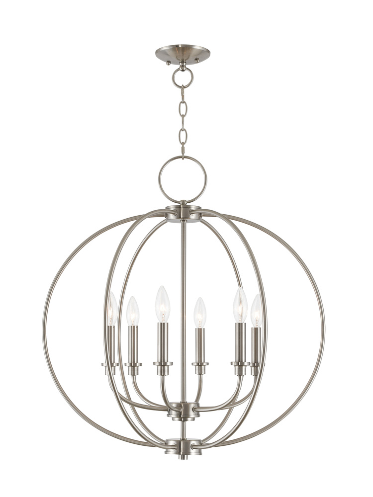 6 Light Brushed Nickel Chandelier