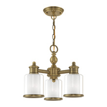 Livex Lighting 40203-01 - 3 Lt Antique Brass Convertible Mini Chandelier/Ceiling Mount