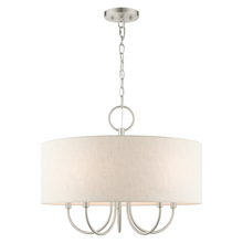 Livex Lighting 49805-91 - 5 Lt Brushed Nickel Pendant Chandelier