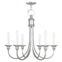 Livex Lighting 5146-35 - 6 Light Polished Nickel Chandelier