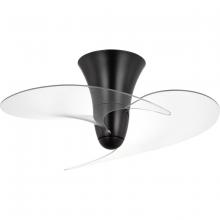 Progress P250119-31M - Beal Collection 33.19-in. Two-Blade Matte Black Modern Ceiling Fan with Clear Blades