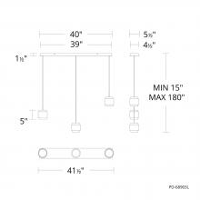 WAC US PD-68903L-BK - Banded Chandelier Light