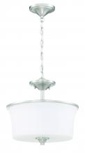 Craftmade 50452-BNK-WG - Gwyneth 2 Light Convertible Semi Flush in Brushed Polished Nickel (White Glass)