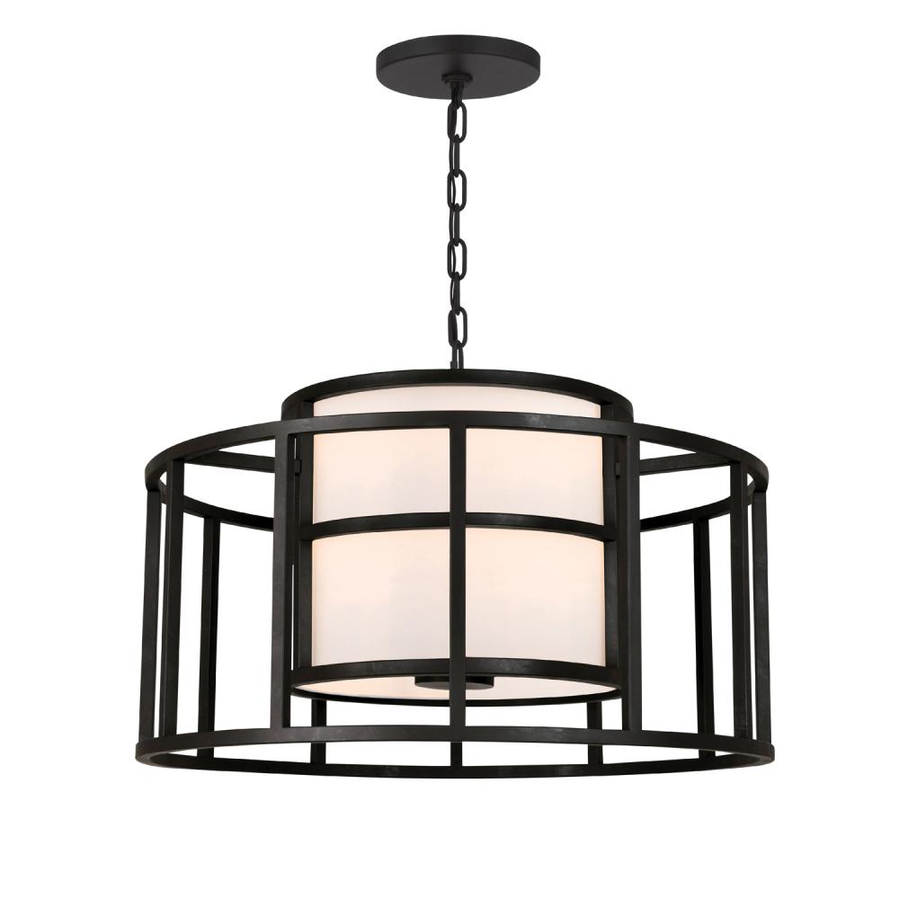 Brian Patrick Flynn Hulton 5 Light Matte Black Lantern Chandelier