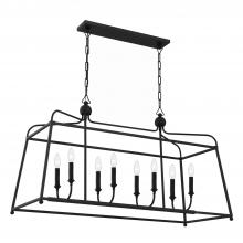 Crystorama 2249-BF_NOSHADE - Libby Langdon Sylvan 8 Light Black Forged Linear Chandelier