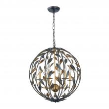 Crystorama 506-EB-GA - Broche 6 Light English Bronze + Antique Gold Sphere Chandelier