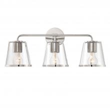 Crystorama FUL-913-PN-CL - Fulton 3 Light Polished Nickel Bathroom Vanity