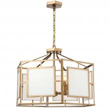 Crystorama HIL-996-VG - Libby Langdon Hillcrest 6 Light Vibrant Gold Lantern Chandelier