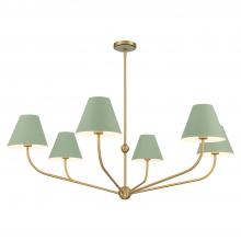 Crystorama XAV-B9319-VG-GR - Xavier 6 Light Vibrant Gold + Green Chandelier