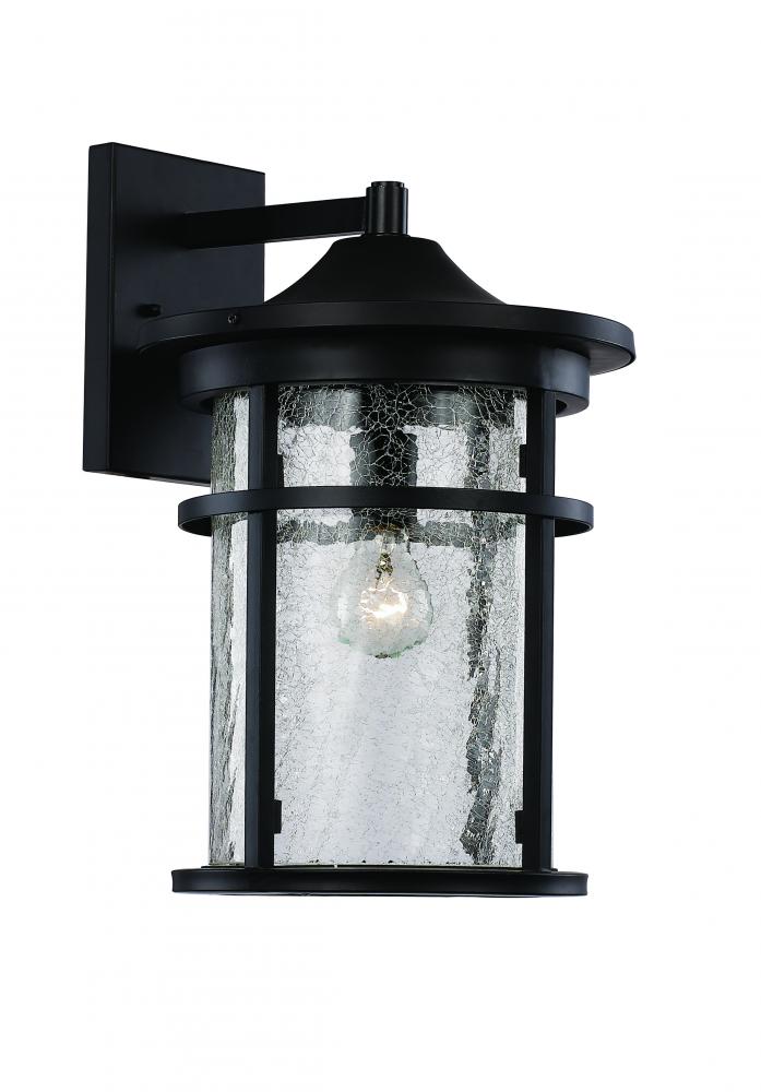 Avalon Crackled Glass, Armed Outdoor Wall Lantern Light