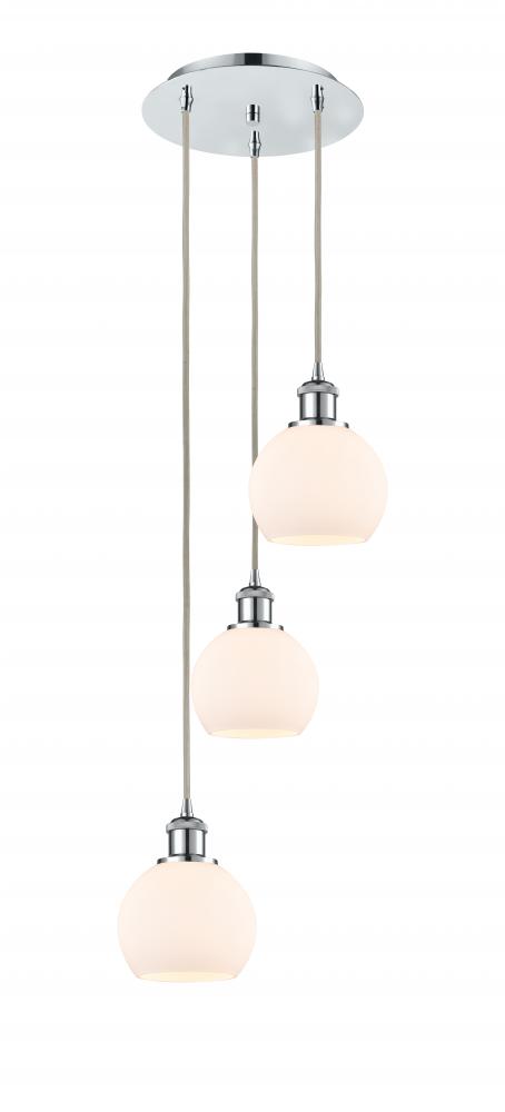 Athens - 3 Light - 12 inch - Polished Chrome - Cord Hung - Multi Pendant