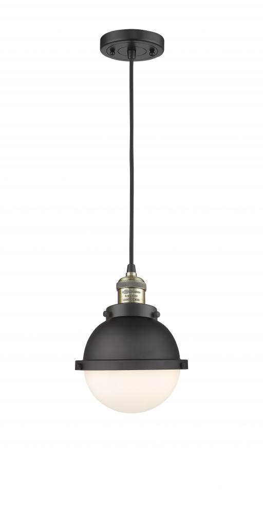 Hampden - 1 Light - 7 inch - Black Antique Brass - Cord hung - Mini Pendant