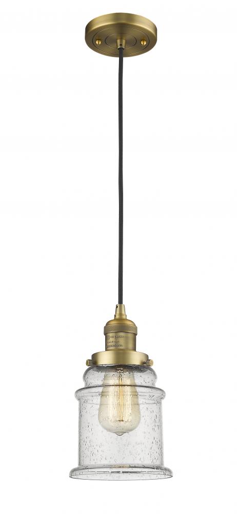 Canton - 1 Light - 6 inch - Brushed Brass - Cord hung - Mini Pendant