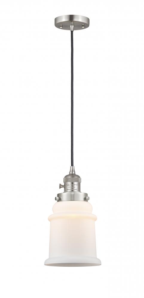 Canton - 1 Light - 6 inch - Brushed Satin Nickel - Cord hung - Mini Pendant