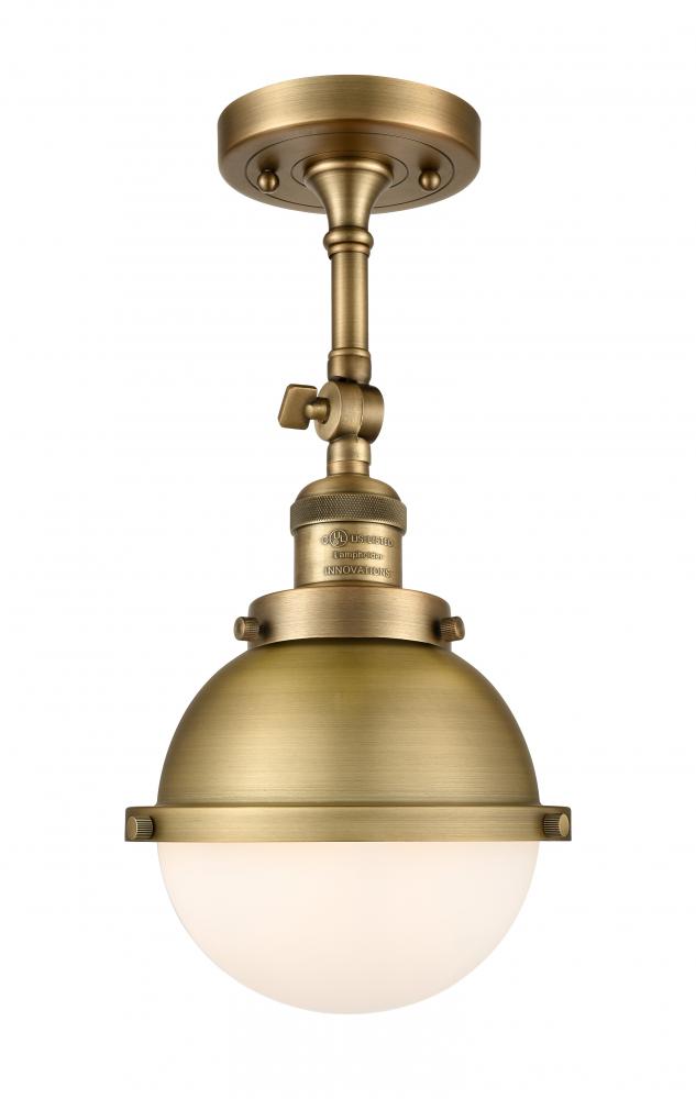 Hampden - 1 Light - 7 inch - Brushed Brass - Semi-Flush Mount