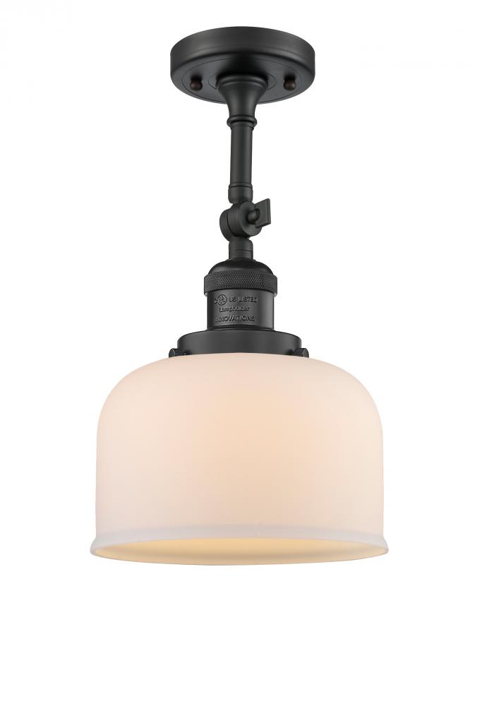 Bell - 1 Light - 8 inch - Matte Black - Adjustable Semi-Flush Mount