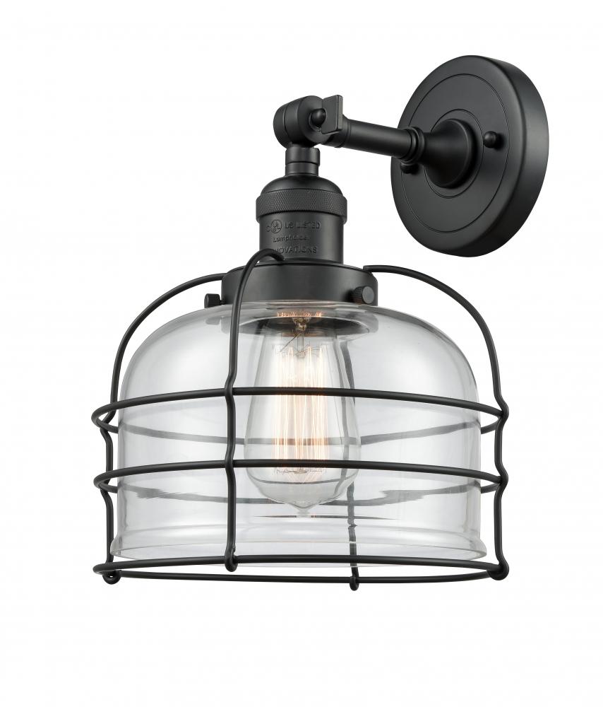 Bell Cage - 1 Light - 9 inch - Matte Black - Sconce