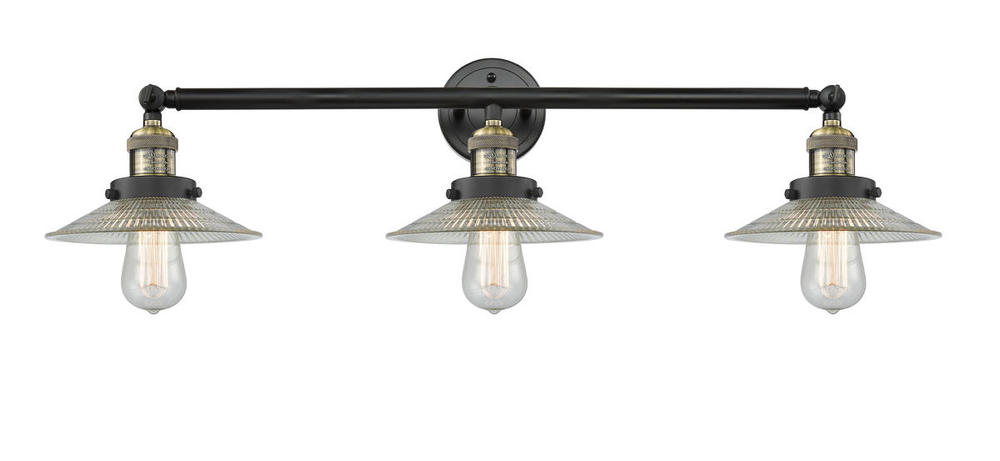 Halophane - 3 Light - 33 inch - Black Antique Brass - Bath Vanity Light