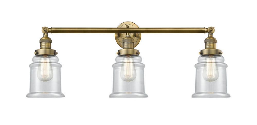 Canton - 3 Light - 30 inch - Brushed Brass - Bath Vanity Light