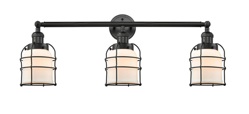 Bell Cage - 3 Light - 31 inch - Matte Black - Bath Vanity Light