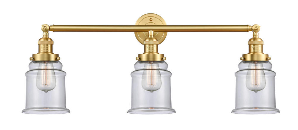 Canton - 3 Light - 30 inch - Satin Gold - Bath Vanity Light