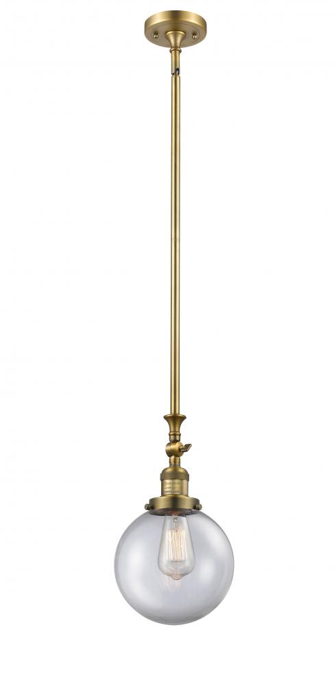 Beacon - 1 Light - 8 inch - Brushed Brass - Stem Hung - Adjustable Mini Pendant