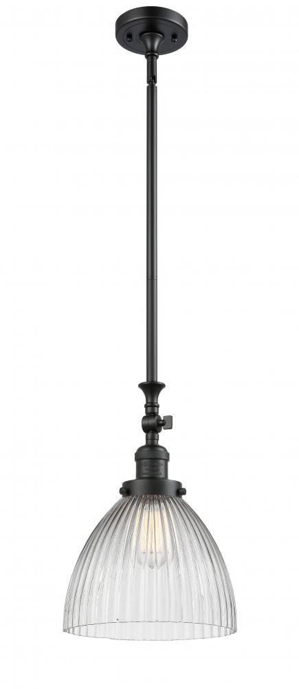 Seneca Falls - 1 Light - 10 inch - Matte Black - Stem Hung - Mini Pendant