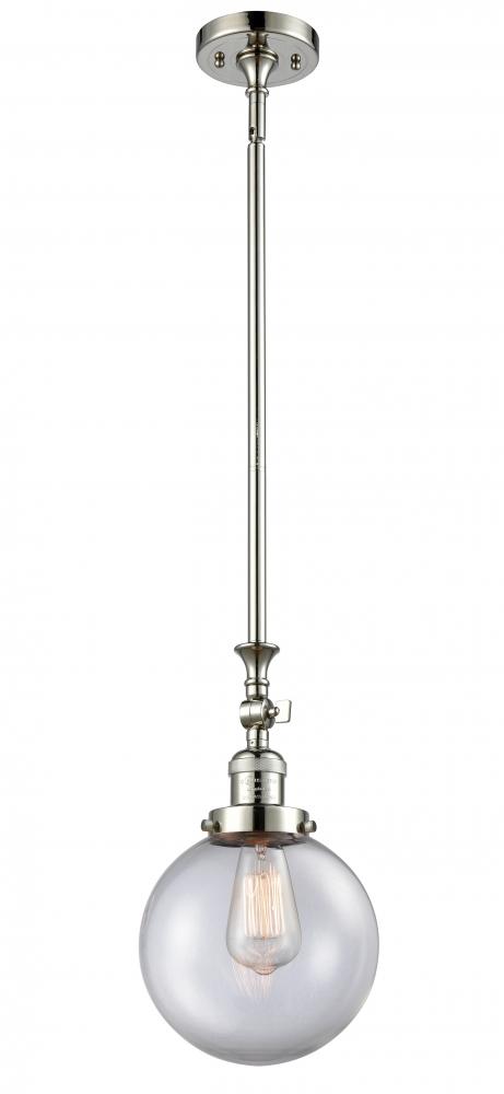Beacon - 1 Light - 8 inch - Polished Nickel - Stem Hung - Adjustable Mini Pendant