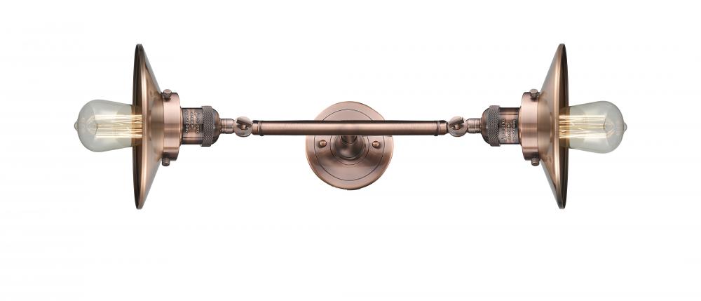 Railroad - 2 Light - 8 inch - Antique Copper - Bath Vanity Light