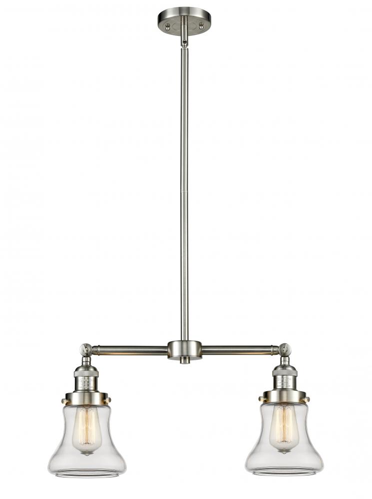 Bellmont - 2 Light - 21 inch - Brushed Satin Nickel - Stem Hung - Island Light