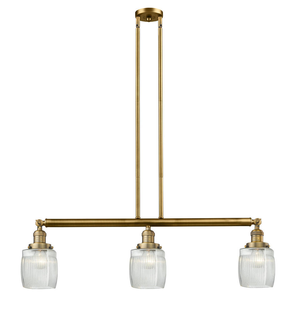 Colton - 3 Light - 38 inch - Brushed Brass - Stem Hung - Adjustable Island Light