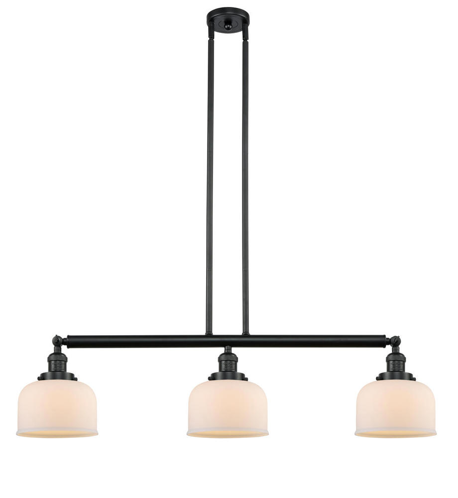 Bell - 3 Light - 41 inch - Matte Black - Stem Hung - Adjustable Island Light