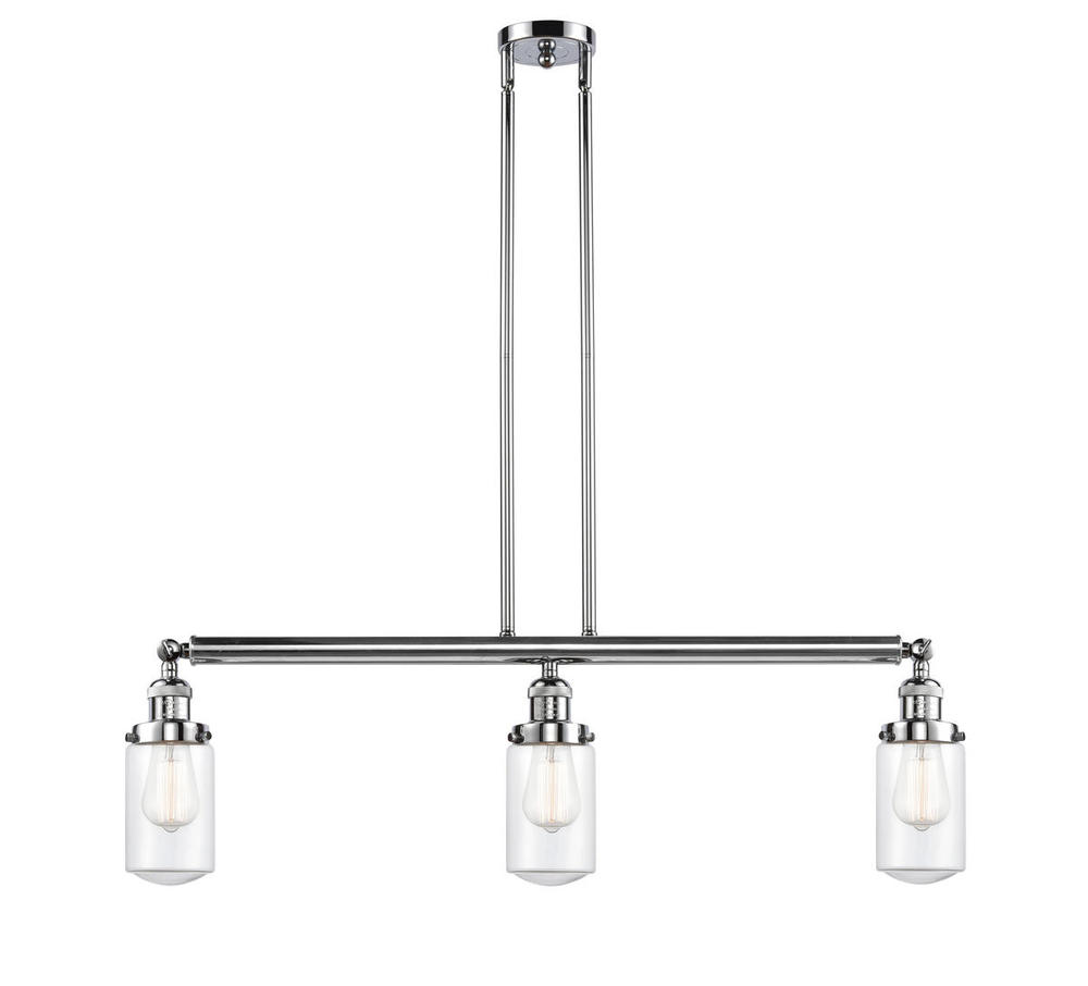 Dover - 3 Light - 37 inch - Polished Chrome - Stem Hung - Island Light