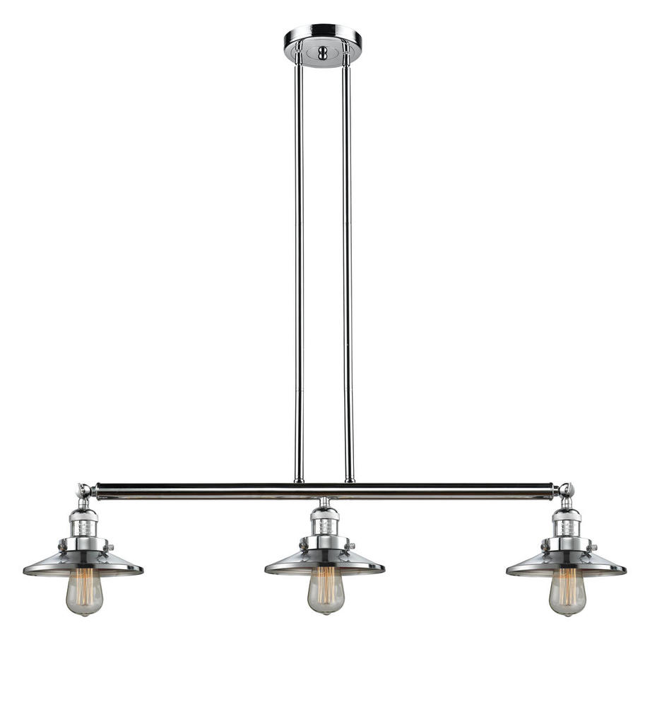 Railroad - 3 Light - 41 inch - Polished Chrome - Stem Hung - Island Light