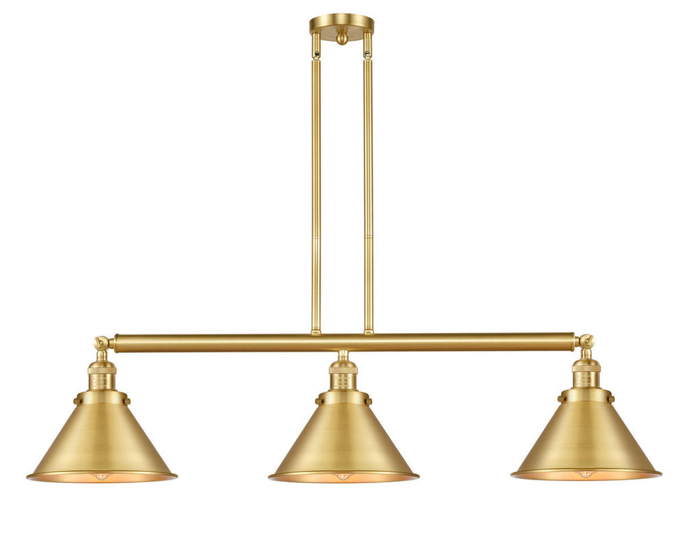 Briarcliff - 3 Light - 43 inch - Satin Gold - Stem Hung - Adjustable Island Light