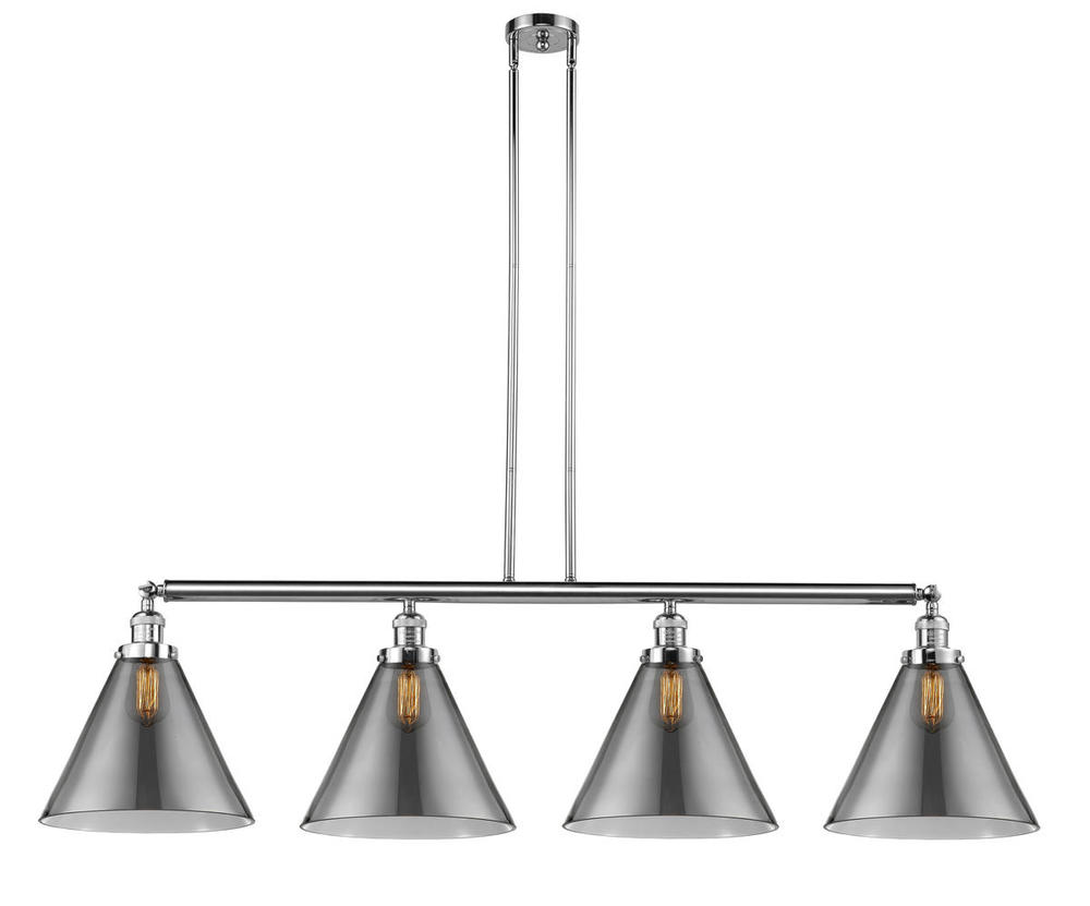 Cone - 4 Light - 56 inch - Polished Chrome - Stem Hung - Adjustable Island Light