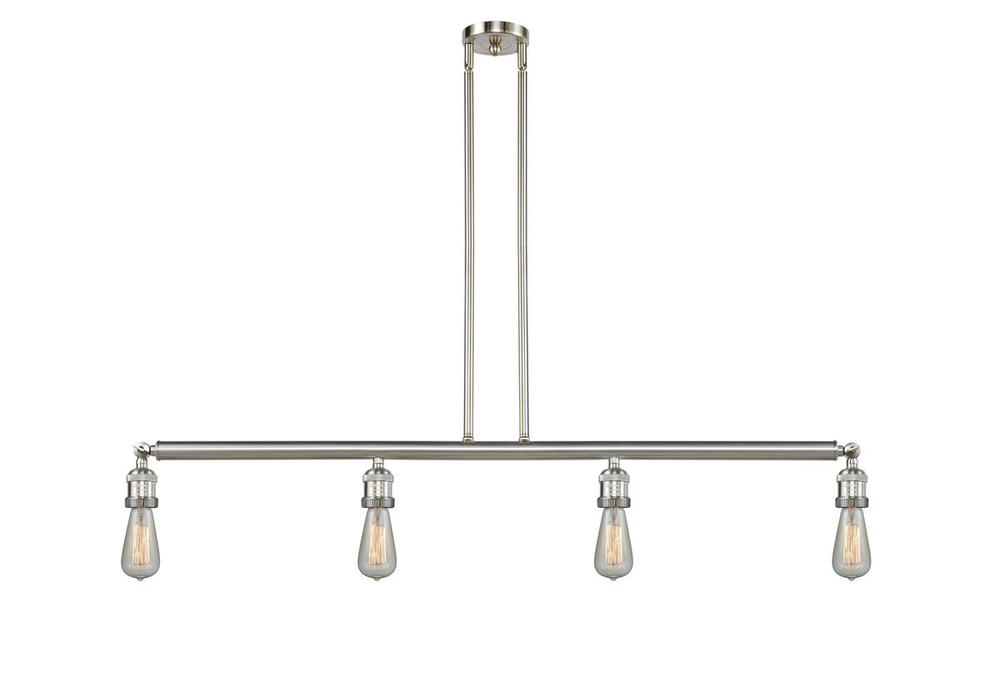 Bare Bulb - 4 Light - 48 inch - Brushed Satin Nickel - Stem Hung - Island Light