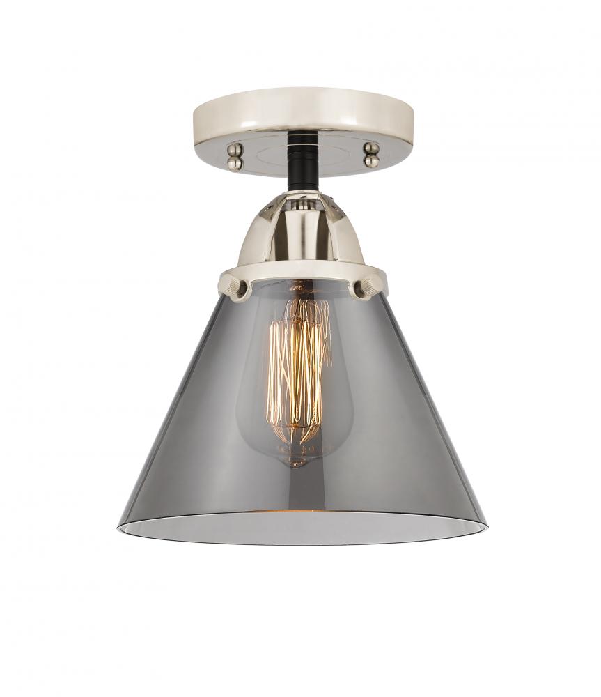 Cone - 1 Light - 8 inch - Black Polished Nickel - Semi-Flush Mount