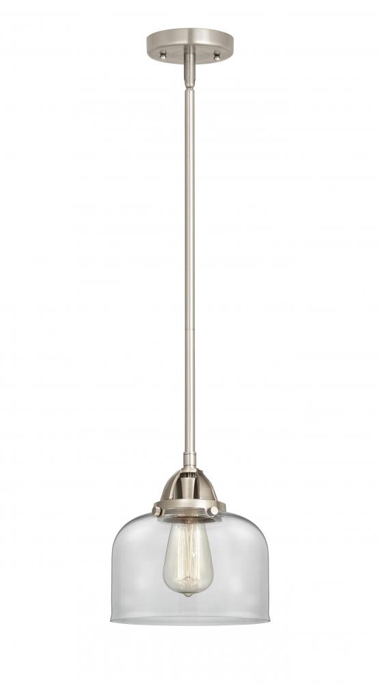 Bell - 1 Light - 8 inch - Brushed Satin Nickel - Cord hung - Mini Pendant