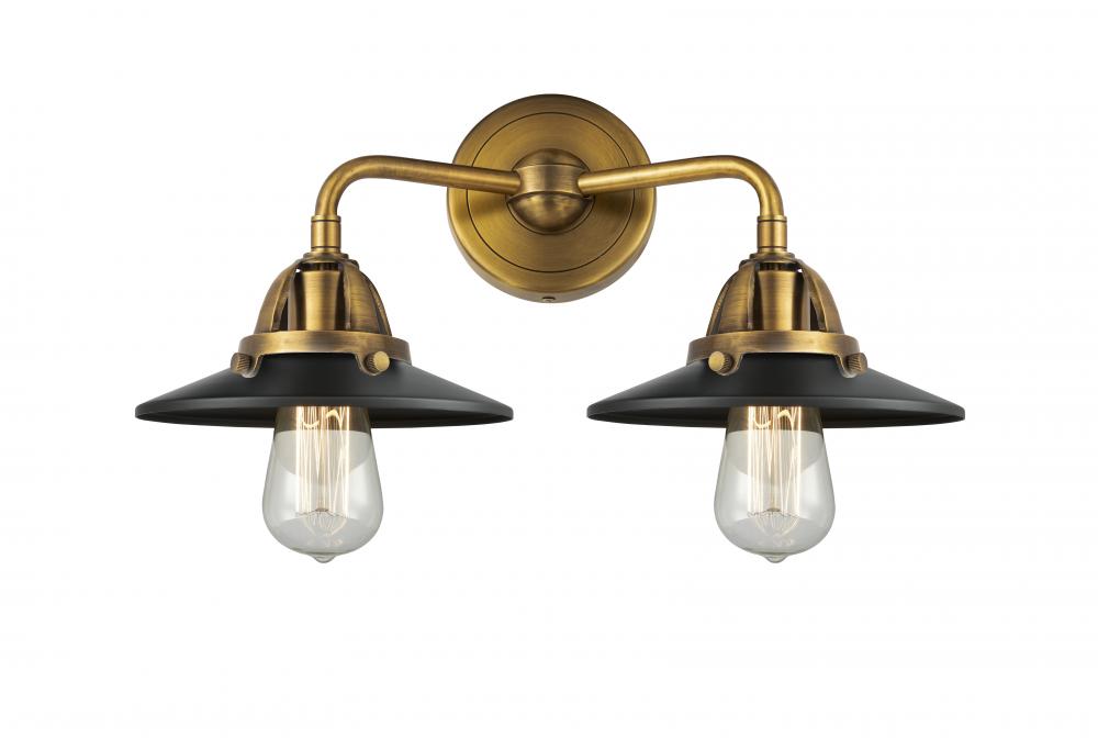 Railroad - 2 Light - 16 inch - Brushed Brass - Bath Vanity Light