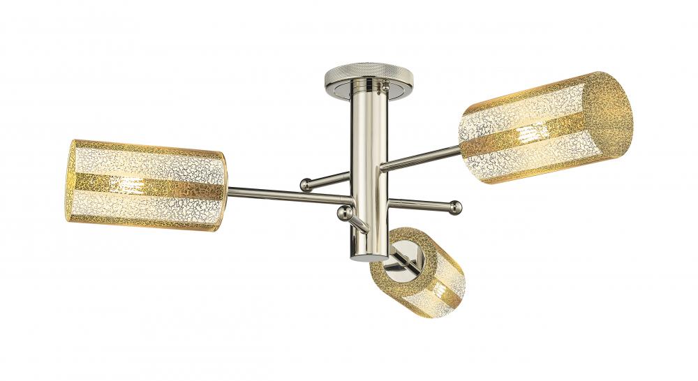 Crown Point - 3 Light - 34 inch - Polished Nickel - Flush Mount