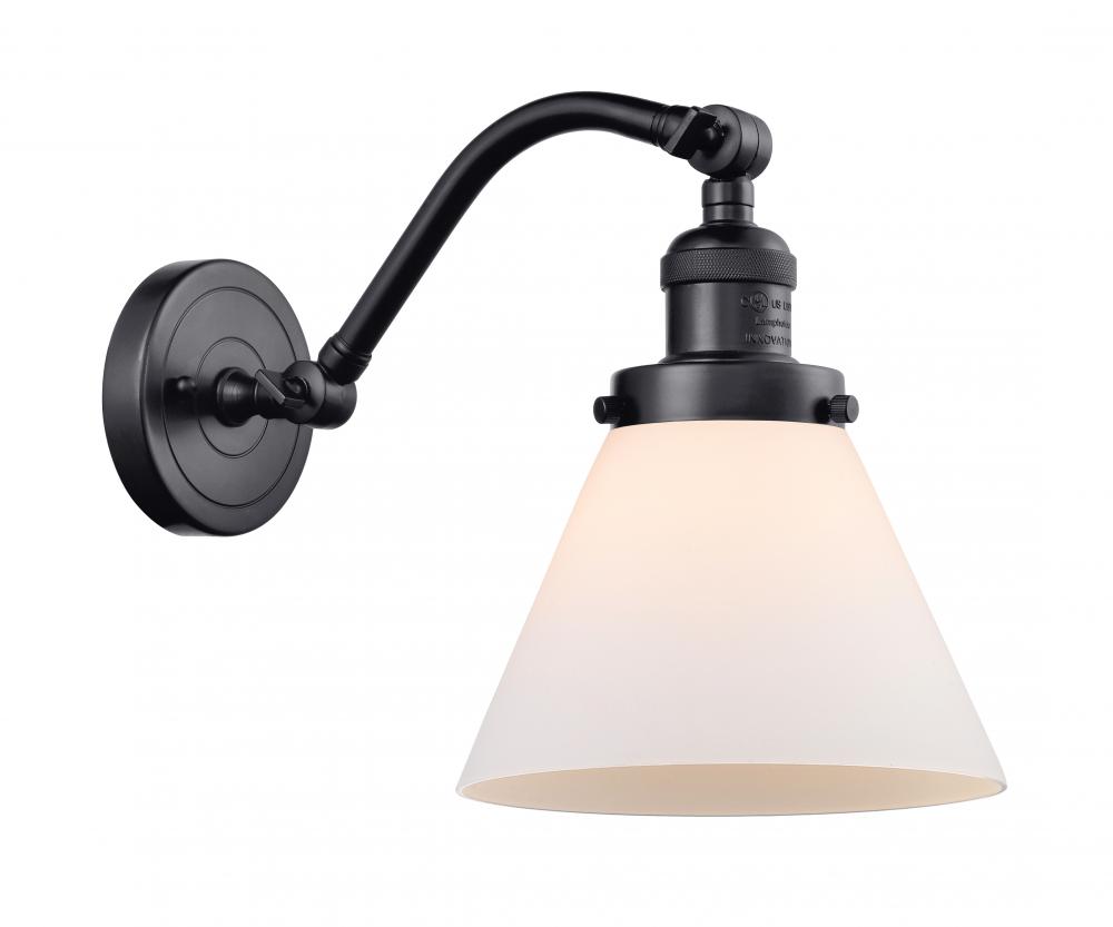 Cone - 1 Light - 8 inch - Matte Black - Sconce