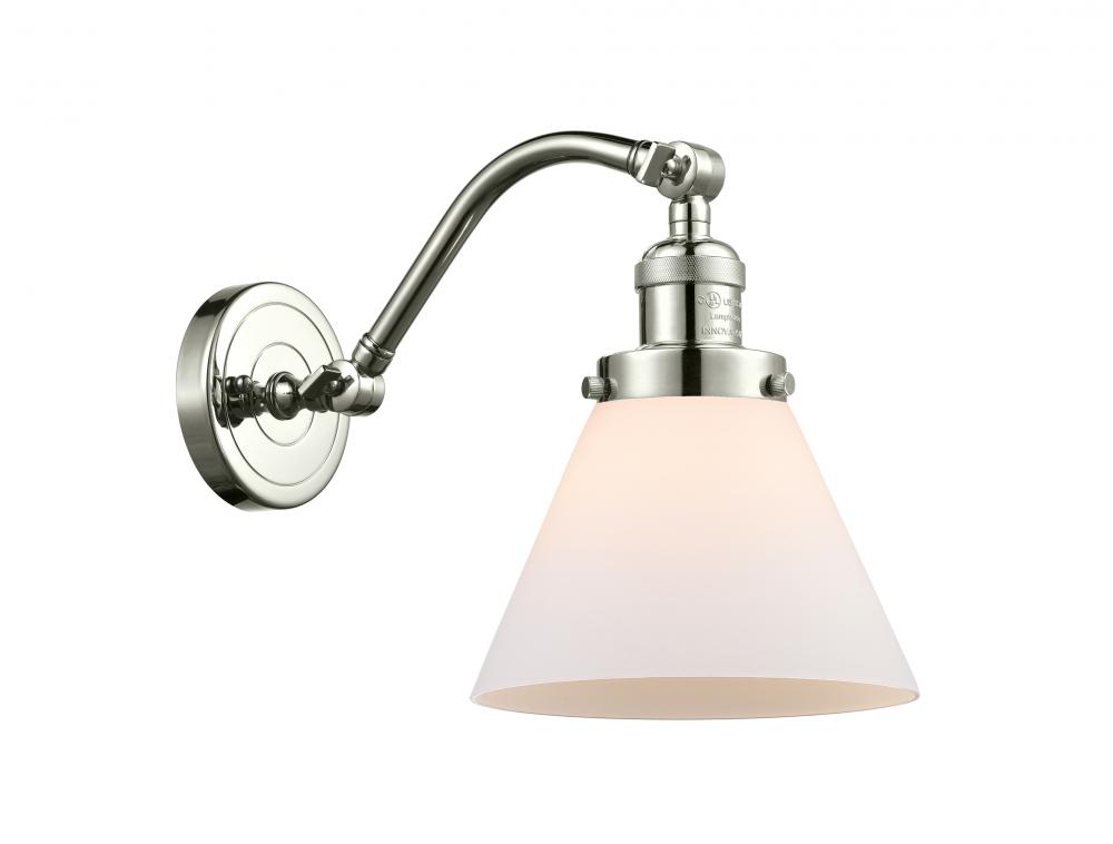 Cone - 1 Light - 8 inch - Polished Nickel - Sconce