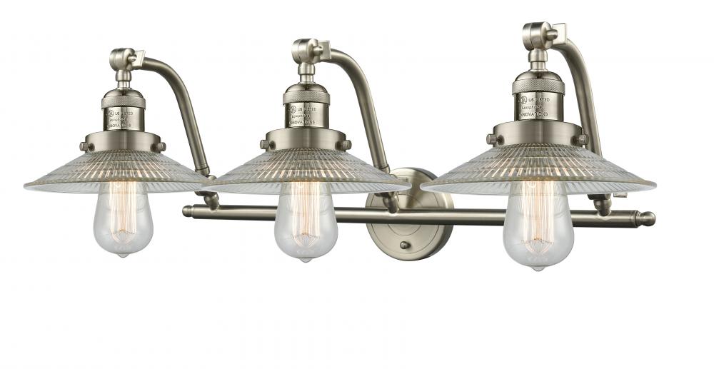 Halophane - 3 Light - 28 inch - Brushed Satin Nickel - Bath Vanity Light