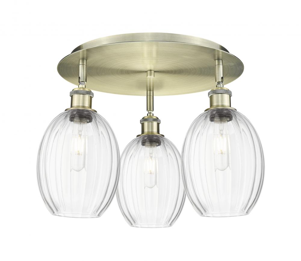 Preston Bulb - 3 Light - 18 inch - Black Antique Brass - Flush Mount