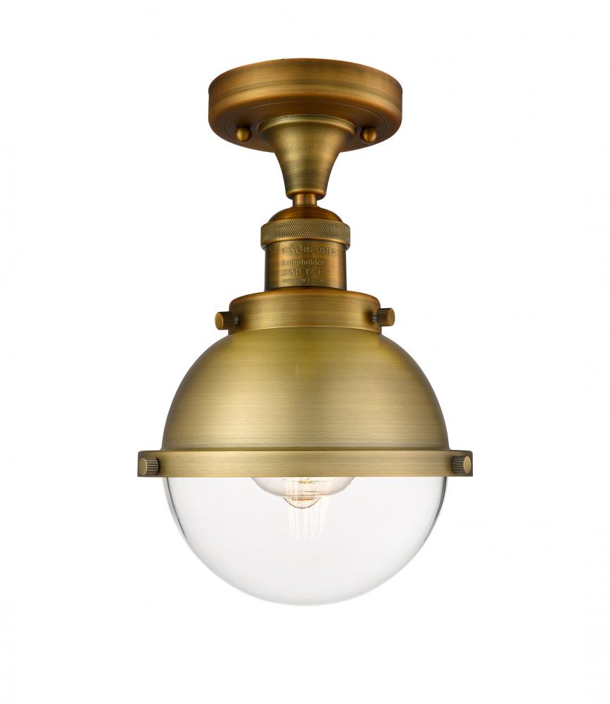 Hampden - 1 Light - 7 inch - Brushed Brass - Semi-Flush Mount