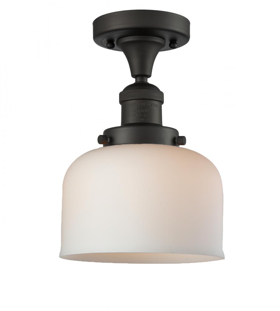 Bell - 1 Light - 8 inch - Oil Rubbed Bronze - Semi-Flush Mount